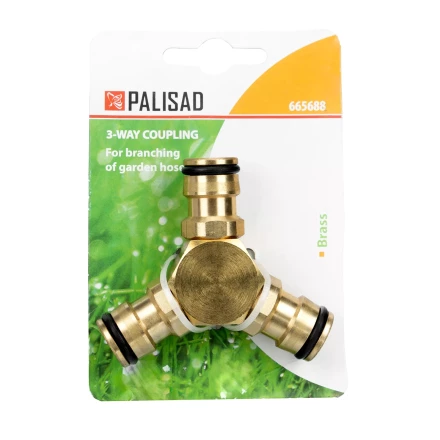 Тройник для разветвления или соединения, штуцерный, латунный Palisad 665688 купить в Уфе