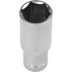 Головка торцовая ЗУБР "МАСТЕР" (1/2"), удлиненная, Cr-V, FLANK, хроматированное покрытие, 22мм 27726-22