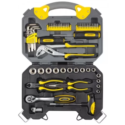 Набор инструментов STAYER &quot;PROFI&quot; универсальный, высококачественная CRV сталь, хромированное покрытие, 56 предметов 27710-H56 купить в Уфе