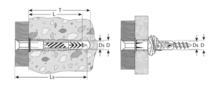 Дюбели универсальные с бортиком с саморезами пакет серия МАСТЕР купить в Уфе