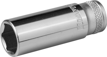 Торцовая головка KRAFTOOL &quot;INDUSTRIE QUALITAT&quot;, удлиненная, Cr-V, FLANK, хромосатинированная, 1/4&quot;, 13 мм 27817-13_z01 купить в Уфе