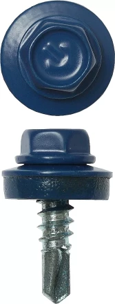 Саморезы ЗУБР &quot;ПРОФЕССИОНАЛ&quot; окраш., RAL 5005 синий насыщен., для крепл. кров. матер. к металл. констр., 5.5x19мм, 500шт 4-300315-55-019-5005 купить в Уфе