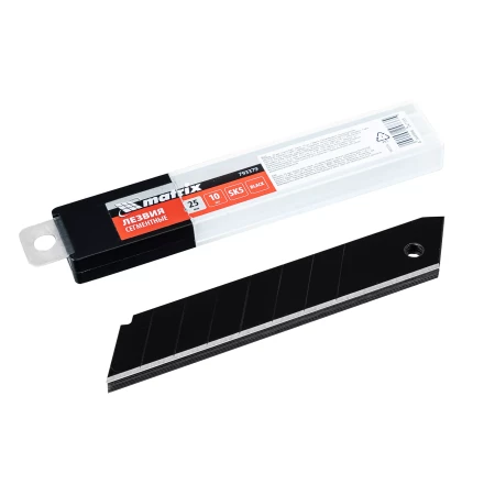 Лезвия, 25 мм, сталь SK5, black, 10 шт Matrix 793379 купить в Уфе
