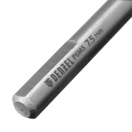 Сверло спиральное по металлу Denzel 7,5 x 109 мм, Р6М5, Golden Tip, 718238 купить в Уфе