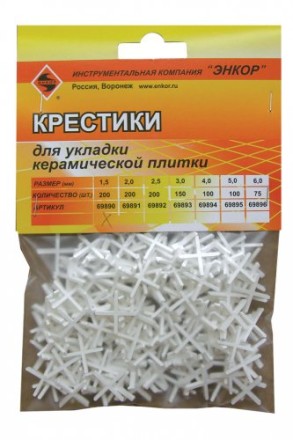 Крестики для кафеля 1,5 мм 200 штук блистер Энкор 69890 купить в Уфе