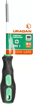Отвертка URAGAN c двухкомпонентной рукояткой, PH1 x 100мм 25076-1-10_z01 купить в Уфе