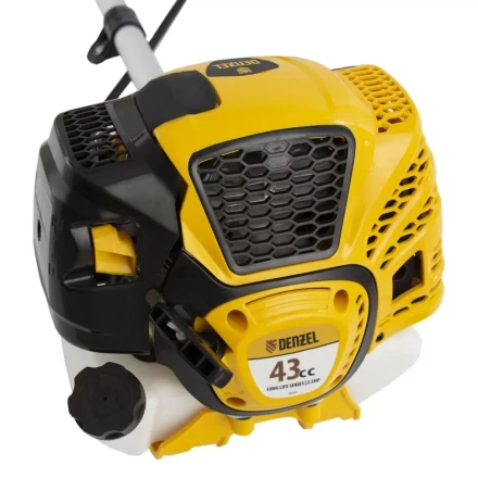 Триммер бензиновый DTL-43, 43 см3, неразъемная штанга, состоит из 2 частей Denzel 96263 купить в Уфе