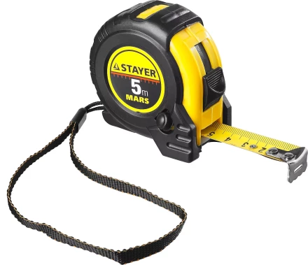 Рулетка STAYER &quot;PROFI&quot; &quot;MARS&quot;, обрезиненный корпус, 5мх19мм 34131-05 купить в Уфе