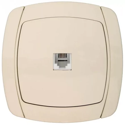 Розетка СВЕТОЗАР &quot;CITY LIGHT&quot; телефонная одинарная в сборе, цвет бежевый SV-54217-B купить в Уфе