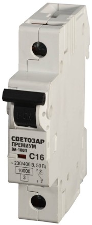 Выключатель автоматический СВЕТОЗАР &quot;ПРЕМИУМ&quot; 1-полюсный, 63 A, &quot;C&quot;, откл. сп. 10 кА, 230 / 400 В SV-49031-63-C купить в Уфе