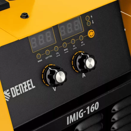 Аппарат инвертор. полуавтомат. cварки Denzel IMIG-160 Synergy 94314, 160 А, ПВ 60%, катушка 5 кг купить в Уфе