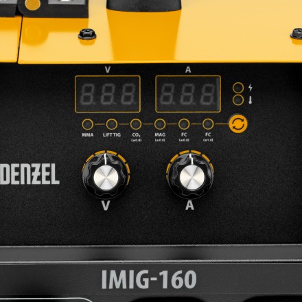 Аппарат инвертор. полуавтомат. cварки Denzel IMIG-160 Synergy 94314, 160 А, ПВ 60%, катушка 5 кг купить в Уфе