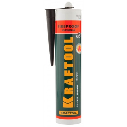 Герметик KRAFTOOL KRAFTFLEX FR150 силикатный огнеупорный &quot;+1500 С&quot;, жаростойкий, черный, 300мл 41260-4_G купить в Уфе