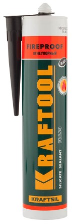 Герметик KRAFTOOL KRAFTFLEX FR150 силикатный огнеупорный &quot;+1500 С&quot;, жаростойкий, черный, 300мл 41260-4_G купить в Уфе