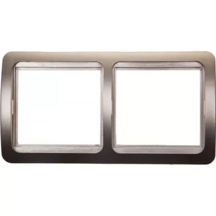 Панель СВЕТОЗАР &quot;ГАММА&quot; накладная, горизонтальная, цвет золотой металлик, 2 гнезда SV-54146-GM купить в Уфе