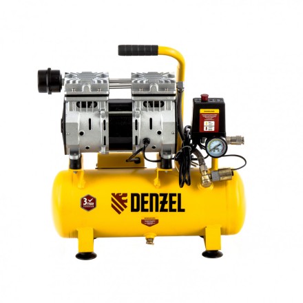 Компрессор безмаслянный Denzel DLS650/10 малошумный 58021 купить в Уфе