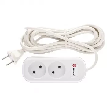 Удлинитель бытовой серия EU, без заземления, 5м, 2 роз., 6А Stern 95722 купить в Уфе