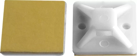 ЗУБР ПХС, 25 x 25 мм, нейлон, 100 шт, белая, самоклеющаяся площадка под хомут-стяжку (30915-25) купить в Уфе