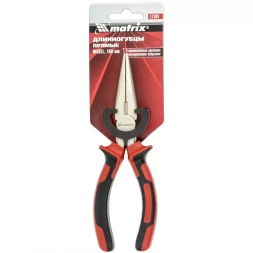 Длинногубцы NICKEL 160 мм прямые никелированные двухкомпонентные рукоятки MTX 171649