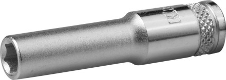Торцовая головка KRAFTOOL &quot;INDUSTRIE QUALITAT&quot;, удлиненная, Cr-V, FLANK, хромосатинированная, 1/4&quot;, 7 мм 27817-07_z01 купить в Уфе