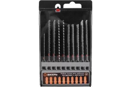 Набор пилок для лобзика по дереву и металлу 10шт Вихрь 73/10/5/15 купить в Уфе