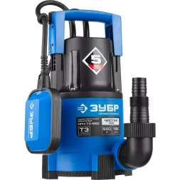 Насос ЗУБР "ПРОФЕССИОНАЛ" Т3 погружной дренажный для чистой воды (d пропускаемых частиц до 5мм), 550Вт, пропускная способность 185л/мин, напор 8,5м НПЧ-Т3-550