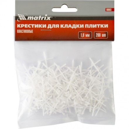 Крестики 1,0 мм для кладки плитки упаковка 200 штук Matrix 88083 купить в Уфе