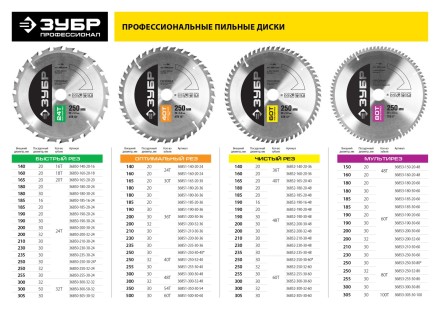 Диск пильный ЗУБР &quot;ПРОФИ&quot; &quot;Точный-МУЛЬТИ рез&quot; по алюминию, ламинату, пластику, ДСП, 80Т, 250х32мм 36853-250-32-80 купить в Уфе