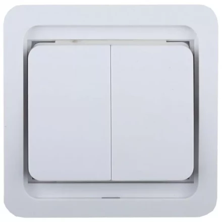 Выключатель СВЕТОЗАР "ГАММА" двухклавишный, без подсветки, цвет белый, 10А/~250В SV-54134-W купить в Уфе