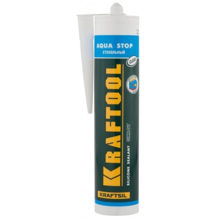 Герметик KRAFTOOL KRAFTSeal GX107 &quot;AQUA STOP&quot; силиконовый стекольный, прозрачный, 300мл 41256-2 купить в Уфе