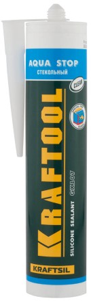 Герметик KRAFTOOL KRAFTSeal GX107 &quot;AQUA STOP&quot; силиконовый стекольный, прозрачный, 300мл 41256-2 купить в Уфе