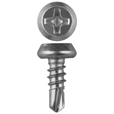 Саморезы ЗУБР &quot;МАСТЕР&quot; со сверлом оцинкованные, для крепления лист. металла до 2 мм, полуцилиндр. головка, 3.8x11мм, 50шт 300156-38-11 купить в Уфе