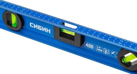 Уровень СИБИН двутавровый, 3 ампулы, измерительная линейка, 40см 34607-040 купить в Уфе