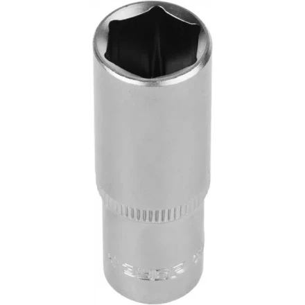 Головка торцовая ЗУБР &quot;МАСТЕР&quot; (1/4&quot;), удлиненная, Cr-V, FLANK, хроматированное покрытие, 13мм 27717-13 купить в Уфе