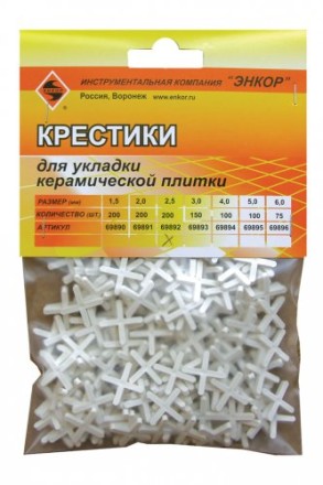 Крестики для кафеля 2,5 мм 200 штук блистер Энкор 69892 купить в Уфе