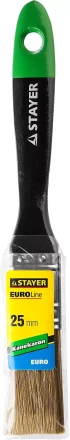 STAYER “KANEKARON-EURO”. Кисть плоская, искусственная щетина, деревянная ручка, 25мм 0106-025 купить в Уфе
