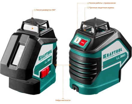 Нивелиры лазерные LL-360, 360 град, 20/70м, IP54 34645-4 купить в Уфе