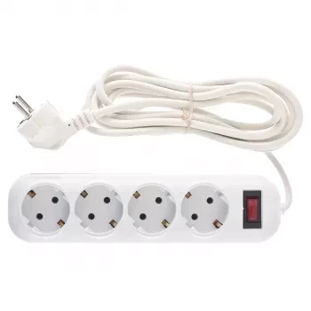 Удлинитель бытовой серия EF, с заземлением и выключателем, 3м, 4 розетки, 10A Stern 95776 купить в Уфе