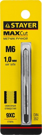 Метчик STAYER &quot;MASTER&quot; одинарный, для сквозных отверстий, сталь 9ХС, М6х1,0 28020-06-1.0 купить в Уфе