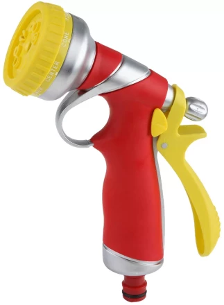 Пистолет-распылитель GRINDA металлический с TPR, 8-позиционный 8-427143 купить в Уфе