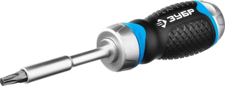 Набор ЗУБР &quot;ПРОФЕССИОНАЛ&quot;: Отвертка реверсив с двухкомп рукоят, насадки, CrMo, рукоят с отсеком для хранения бит, 24 предмета 25353-H24 купить в Уфе