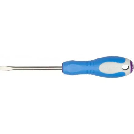 Отвертка ЗУБР, Cr-V сталь, трехкомпонентная рукоятка, цветовая индикация типа шлица, SL, 6,5x100мм 25251-6.5-100 купить в Уфе