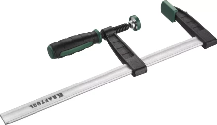 Струбцина, KRAFTOOL 32011-080-300, тип &quot;F&quot;, DIN 5117, двухкомпонентная ручка, 80х300мм 32011-080-300 купить в Уфе