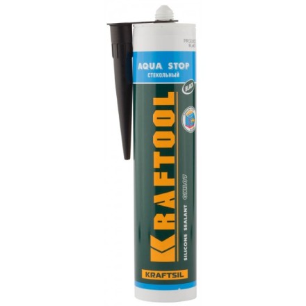 Герметик KRAFTOOL KRAFTSeal GX107 &quot;AQUA STOP&quot; силиконовый стекольный, черный, 300мл 41256-4 купить в Уфе