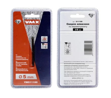 Сверло алмазное по керамограниту ф 5 мм мокр. рез VMX 511100 купить в Уфе