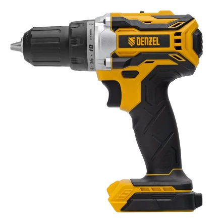 Дрель-шуруповерт аккумуляторная, бесщет.  Denzel 26141 BLDL-18-0 Li-Ion, 18 В купить в Уфе