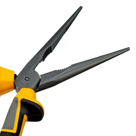 Длинногубцы прямые 205 мм Denzel 17302, трехкомпонентные рукоятки купить в Уфе