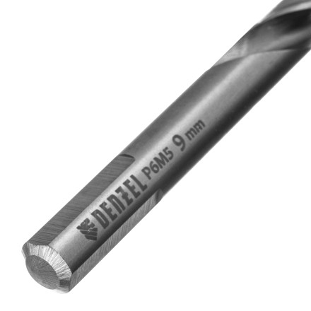 Сверло спиральное по металлу Denzel, 9 x 125 мм, Р6М5, Golden Tip, 718241 купить в Уфе