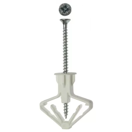 Дюбель ЗУБР &quot;МАСТЕР&quot; полипропиленовый, тип &quot;Бабочка&quot;, для пустотелых конструкций, с оцинкованным саморезом, 10 х 50 мм, 4 шт 4-301326 купить в Уфе