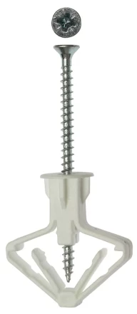 Дюбель ЗУБР &quot;МАСТЕР&quot; полипропиленовый, тип &quot;Бабочка&quot;, для пустотелых конструкций, с оцинкованным саморезом, 10 х 50 мм, 4 шт 4-301326 купить в Уфе